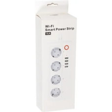 Мережевий фільтр TUYA Smart 1.8м, 16A, 4 розетки, 4xUSB, з вимикачем