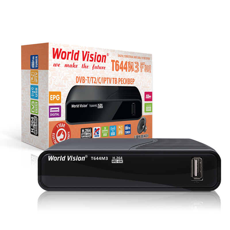 World Vision T644M3 FM Т2 тюнер Iptv