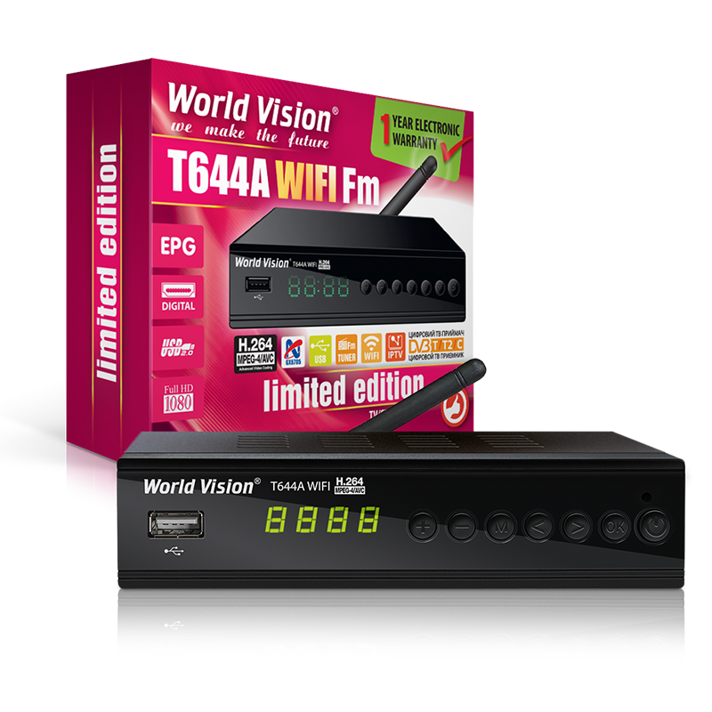 Тюнер Т2 World Vision T644A WIFI Fm DVB-T2