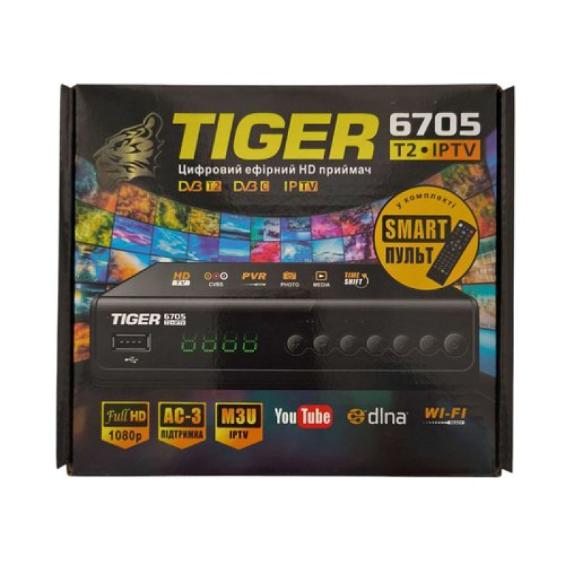Цифровий ефірний ресивер Tiger T2 IPTV 6705 з підтримкою IPTV